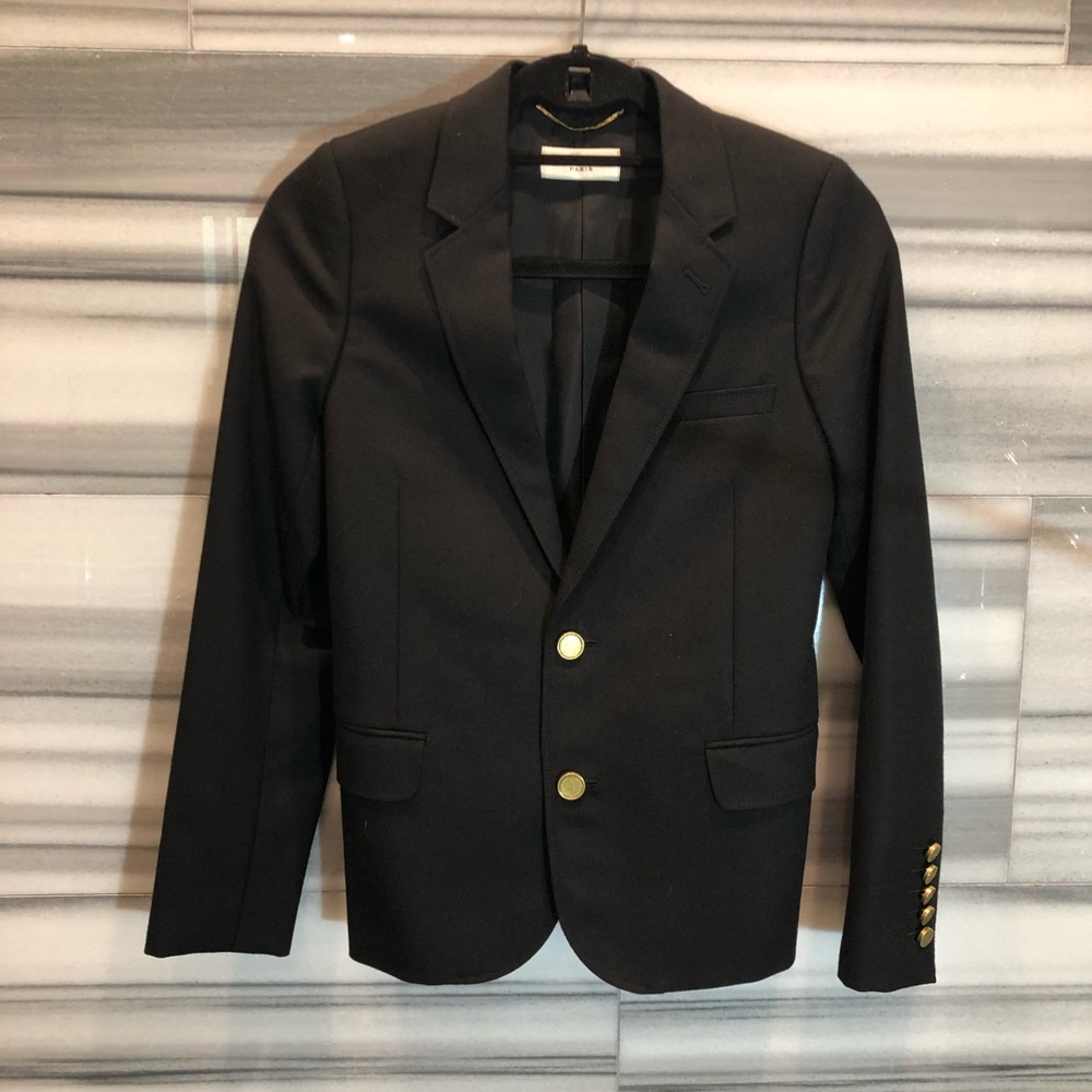 Saint Laurent black virgin wool gabardine blazer - Picture 5 of 8